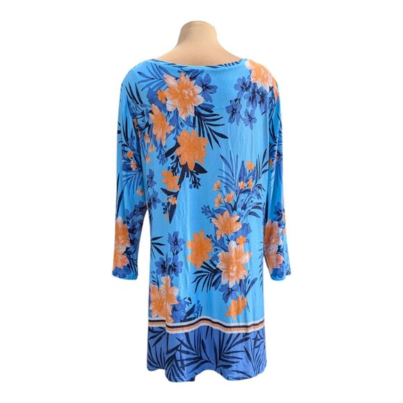 Ruby Rd Tropical Floral Print Rayon Blouse 3/4 Sleeves Women's XL Casual New - Picture 1 of 8